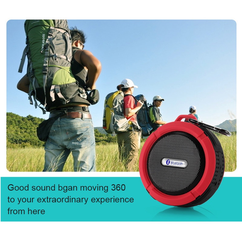 ECSG Waterproof Bluetooth Speaker Big Suction Cup Outdoor Sports Mini TF Music Player