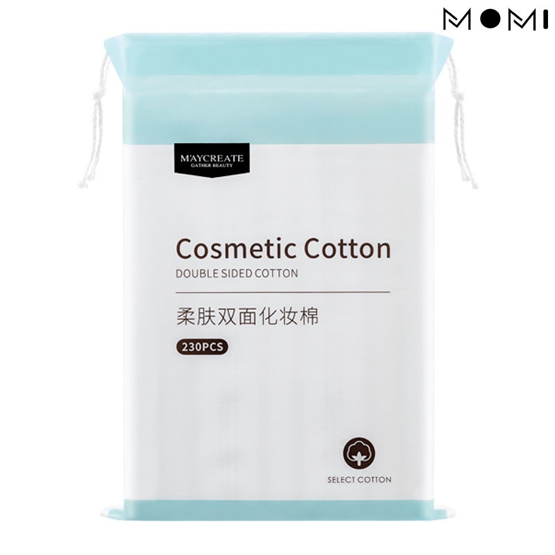 Bông tẩy trang Maycreate ba lớp Cotton mềm mịn dai 230 miếng P03N