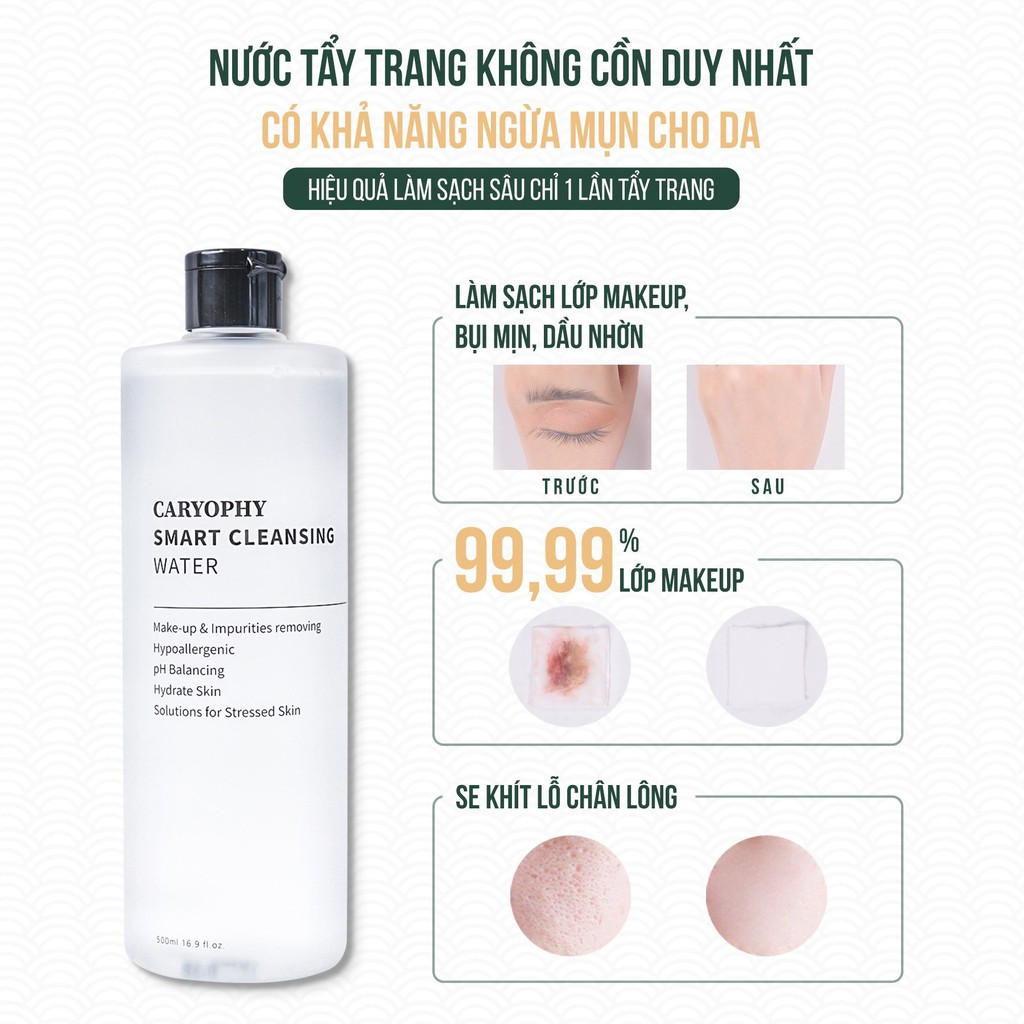 Nước tẩy trang Caryophy Smart Cleansing Water thông minh chính hãng Hàn Quốc NPP Shoptido