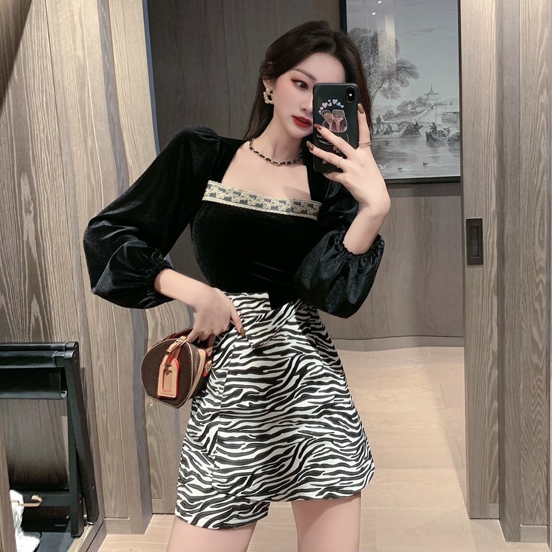 [Mã FAGREEN55 giảm tới 30K đơn 99K] Chân Váy Lưng Cao In Họa Tiết Ngựa Vằn Kiểu Hàn Quốc Xinh Xắn | BigBuy360 - bigbuy360.vn