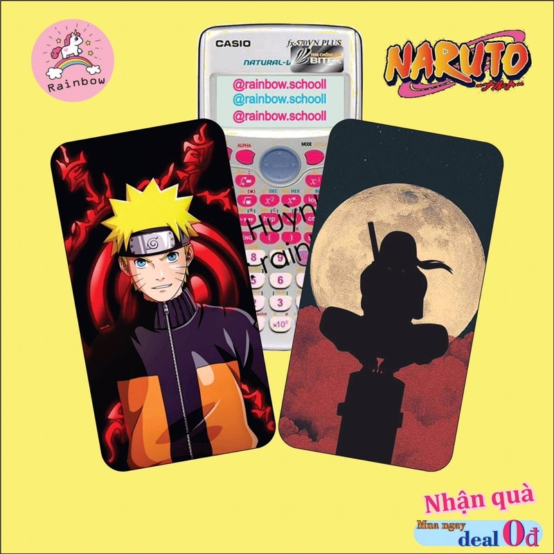 Skin decal máy tính 570 naruto miếng dán trang trí in theo yêu cầu máy tính casio fx 570 vn es plus máy cầm tay học sinh