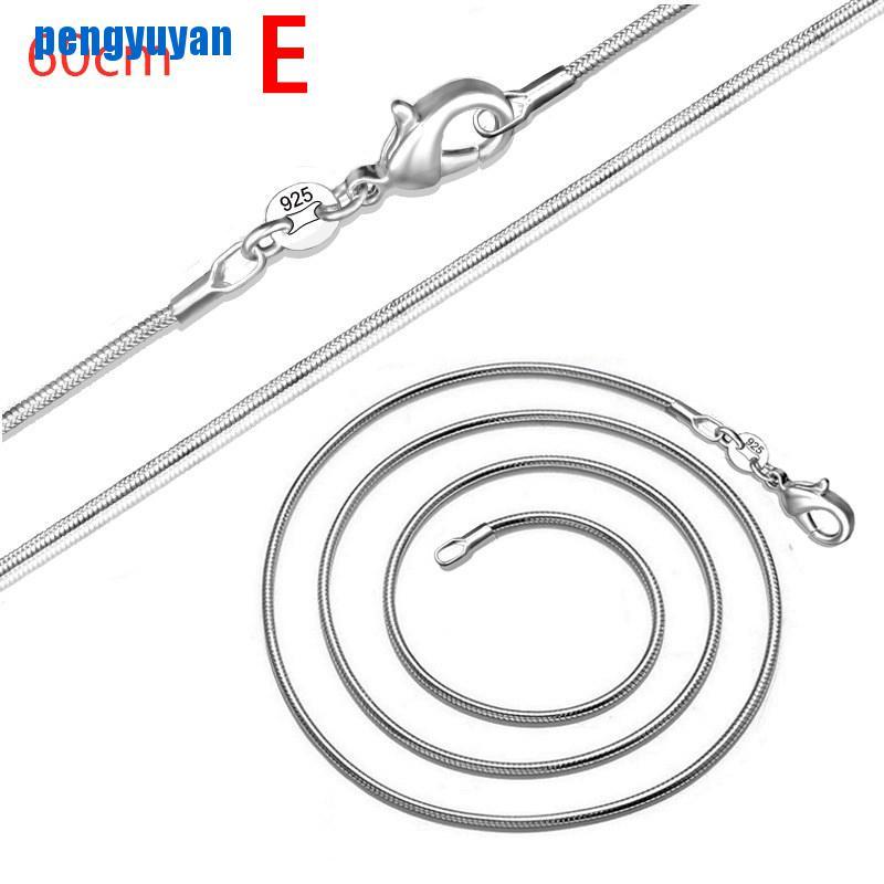 Vòng cổ chuỗi rắn 1mm dài 16-28inch màu bạc