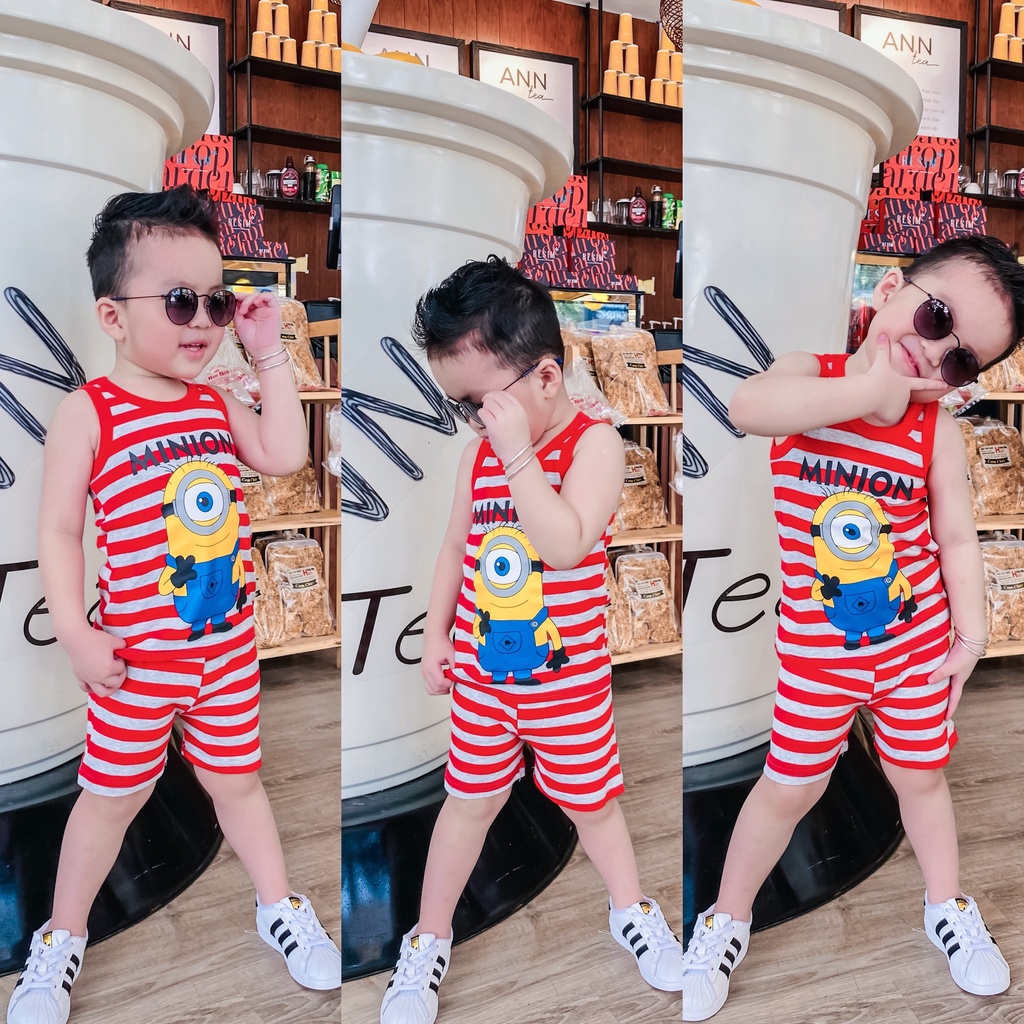 Đồ Bộ 3 Lỗ Cho Bé Trai 8-20 Kg Borip Set Quần Đùi Áo Ba Lỗ Sát Nách Trẻ Em Mặc Nhà In Hoạt Hình Hot Trend Homie Kids