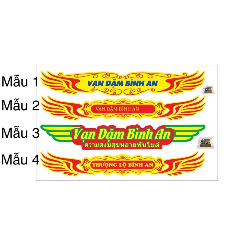 Tem Vạn dặm bình an dán xe ô tô, xe tải, xe đầu kéo - Dài 1m, rộng 20cm