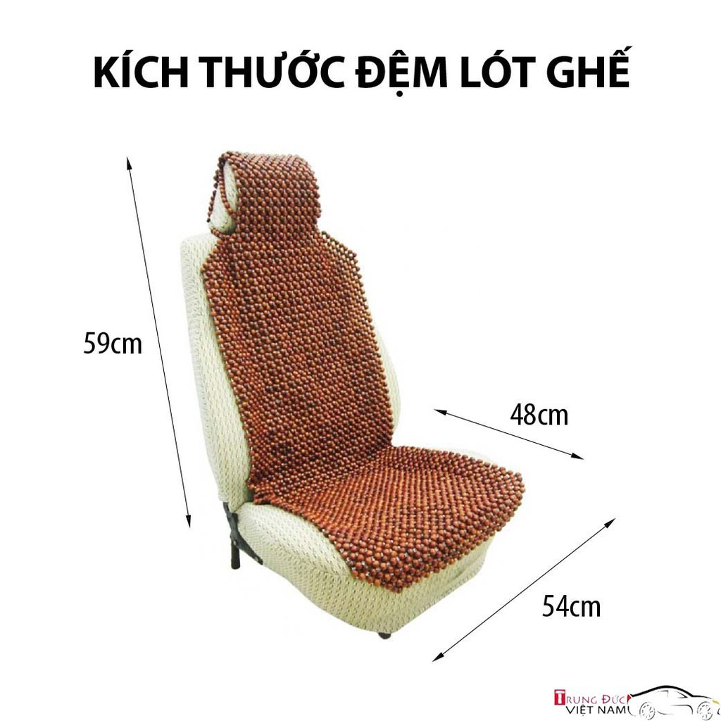 Đệm Lót Ghế Ô tô Hạt Gỗ Cẩm Lai, miếng tựa lưng cho ghế ô tô massage  - Trung Đức VN