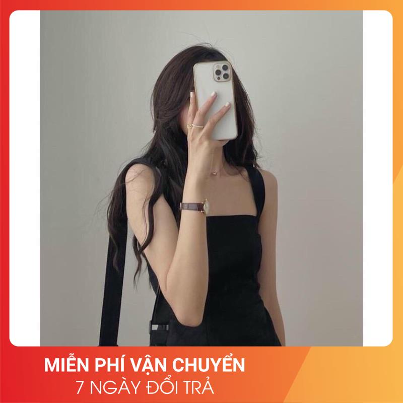 [Ảnh thật] Váy hai dây bản to co giãn cổ vuông 24APRIL 🌸 Váy 2 dây basic hottrend | BigBuy360 - bigbuy360.vn
