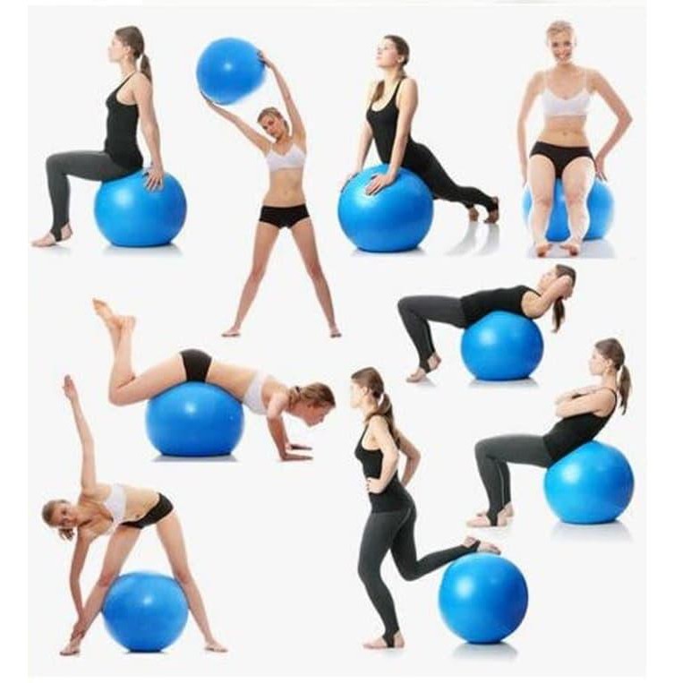 Bóng Tập Yoga, Gym 65cm Loại Trơn Cao Cấp dày 2mm siêu bền chống nổ (tặng kèm bơm bóng) YO33
