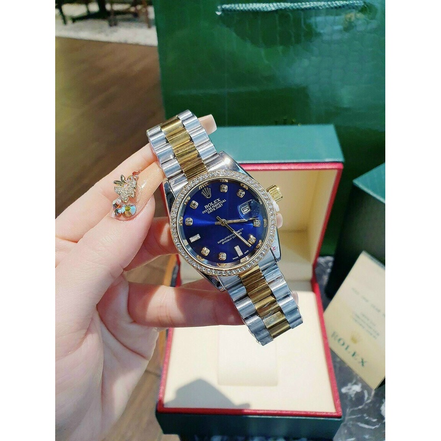 Đồng hồ nam dây kim loại, đồng hồ đeo tay ROLEX cao cấp, sang trọng, không thấm nước