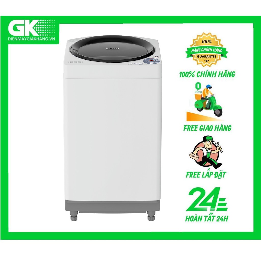 [Mã ELMSDAY giảm 6% đơn 2TR] W80GV H - MIỄN PHÍ CÔNG LẮP ĐẶT - Máy giặt Sharp 8Kg ES-W80GV-H