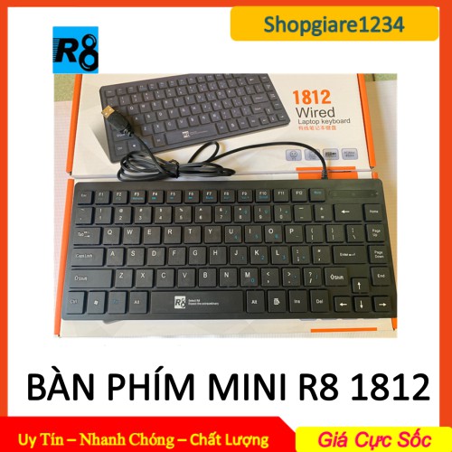 Bàn phím MINI R8 1812 - Lướt Phím Cực Êm, Kiểu Dáng Cực Sang, Nhỏ Gọn Tiện Dụng