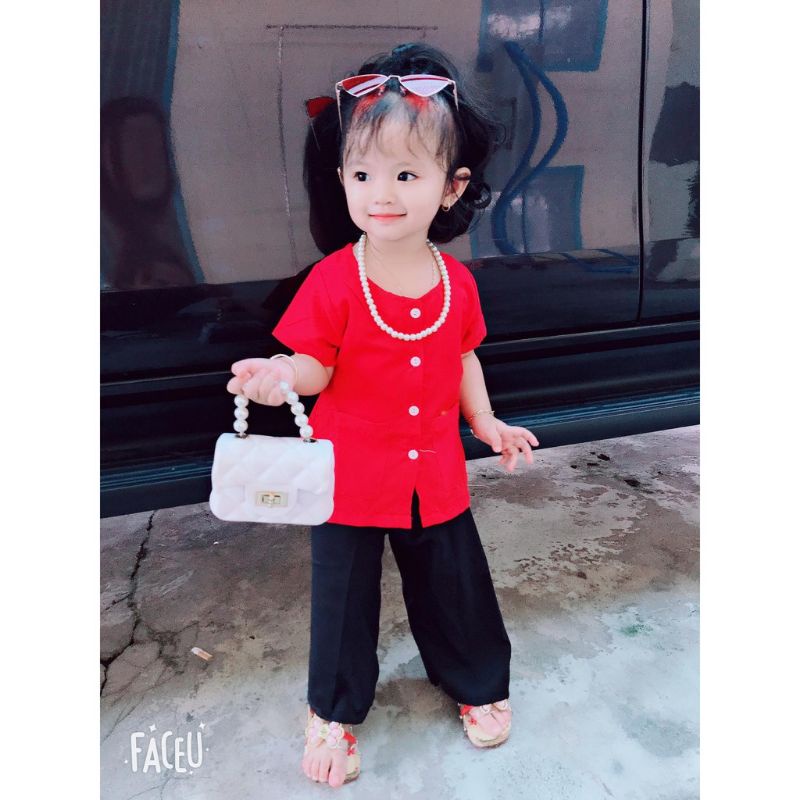 Combo bộ dây chuyền và lắc tay giả ngọc trai cho bé nhiều màu