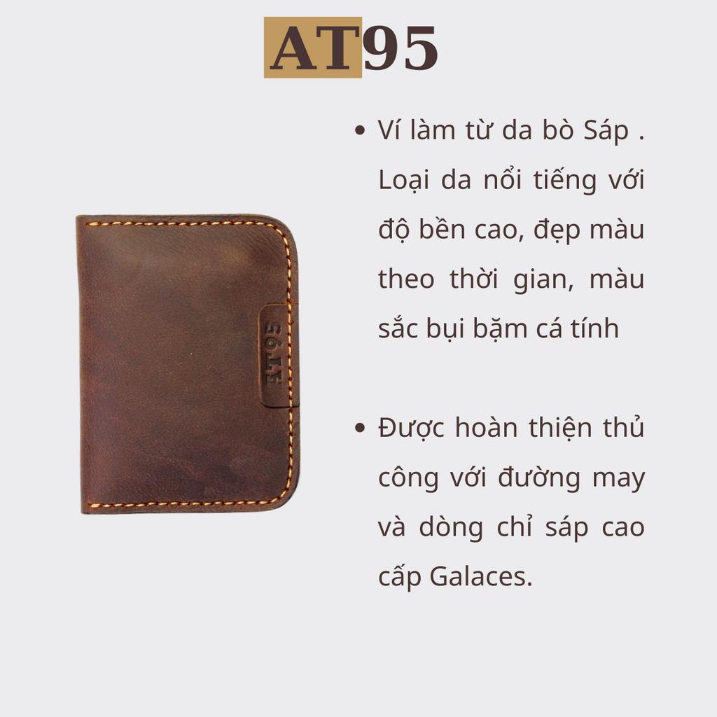 Ví đựng thẻ card holder da bò thật hàng thủ công thương hiệu W -mã 01