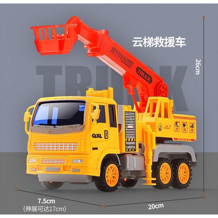 Bộ đồ chơi 6 xe công trình ô tô xe tải, máy xúc, máy cẩu,xe trộn xe công trình xây dựng cỡ lớn cho bé