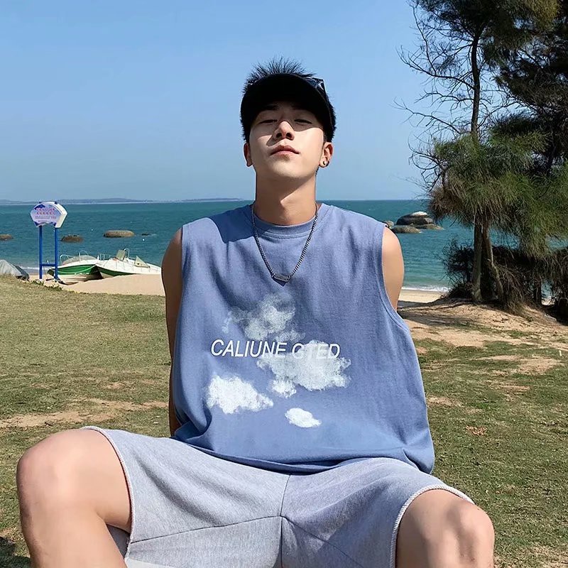 Áo Thun Baiyun Dáng Rộng In Chữ Phong Cách Đường Phố Hong Kong Thời Trang Mùa Hè Cho Nam
