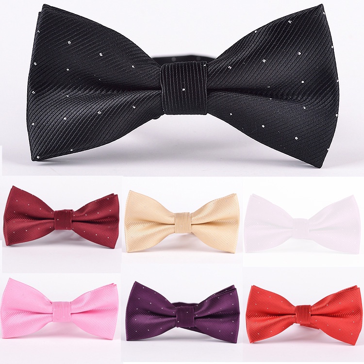 Cà Vạt Nơ Họa Tiết Ngôi Sao Màu Đỏ / Bạc Phong Cách Anh Quốc Cao Cấp Cho Chú Rể