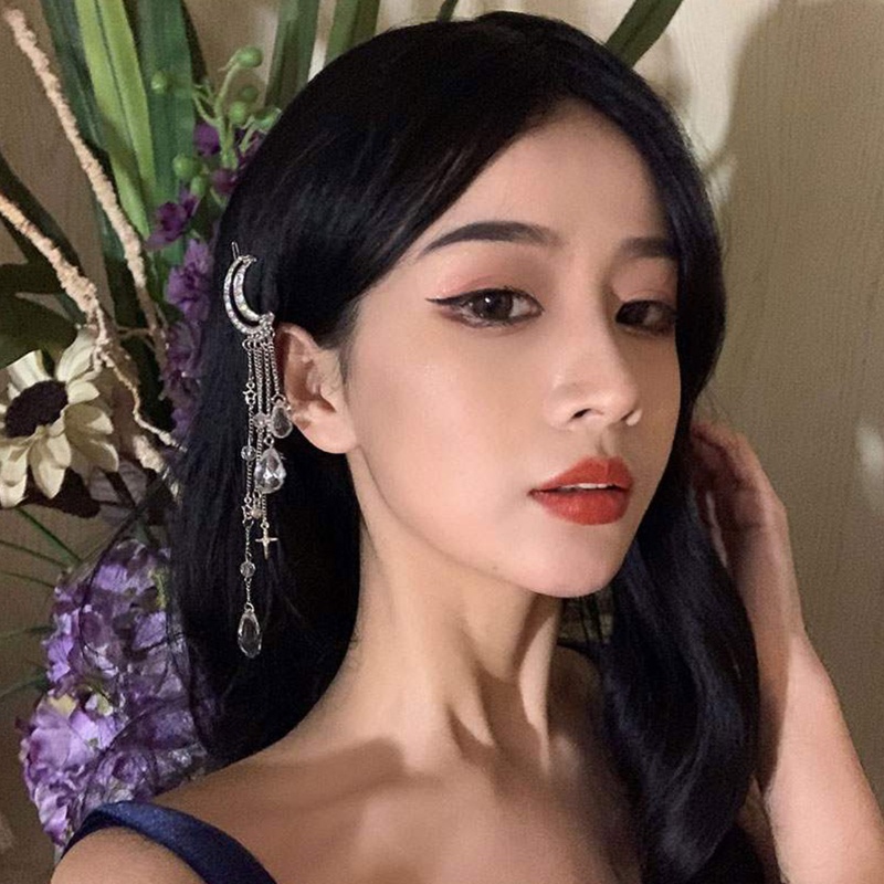 Kẹp Tóc Phối Tua Rua Lấp Lánh Thanh Lịch Dành Cho Tuổi Teen