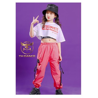 Set nhảy Hiện đại trẻ em | Jogger Hồng | crop trắng| crop đen ba lỗ