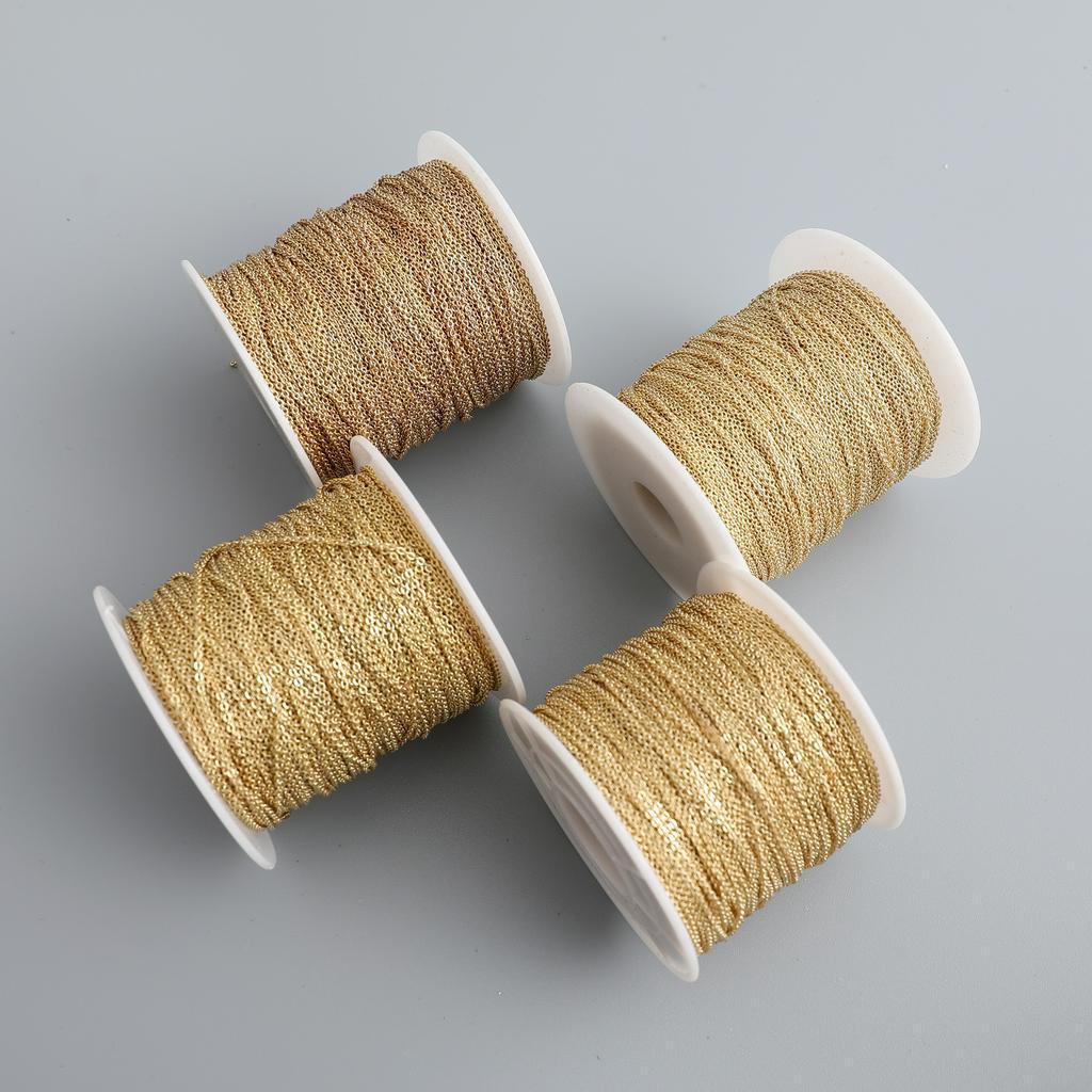 Dây Chuyền Dài 1m Hình Chữ O Mạ Vàng 14K Thời Trang