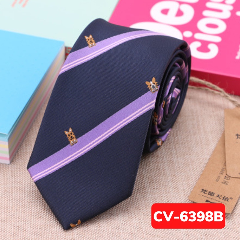 Cà vạt nam 6cm, Khăn cài túi áo vest cùng màu phong cách thời trang trẻ, dành cho chú rể, MC, dự tiệc, chụp ảnh CV-6398