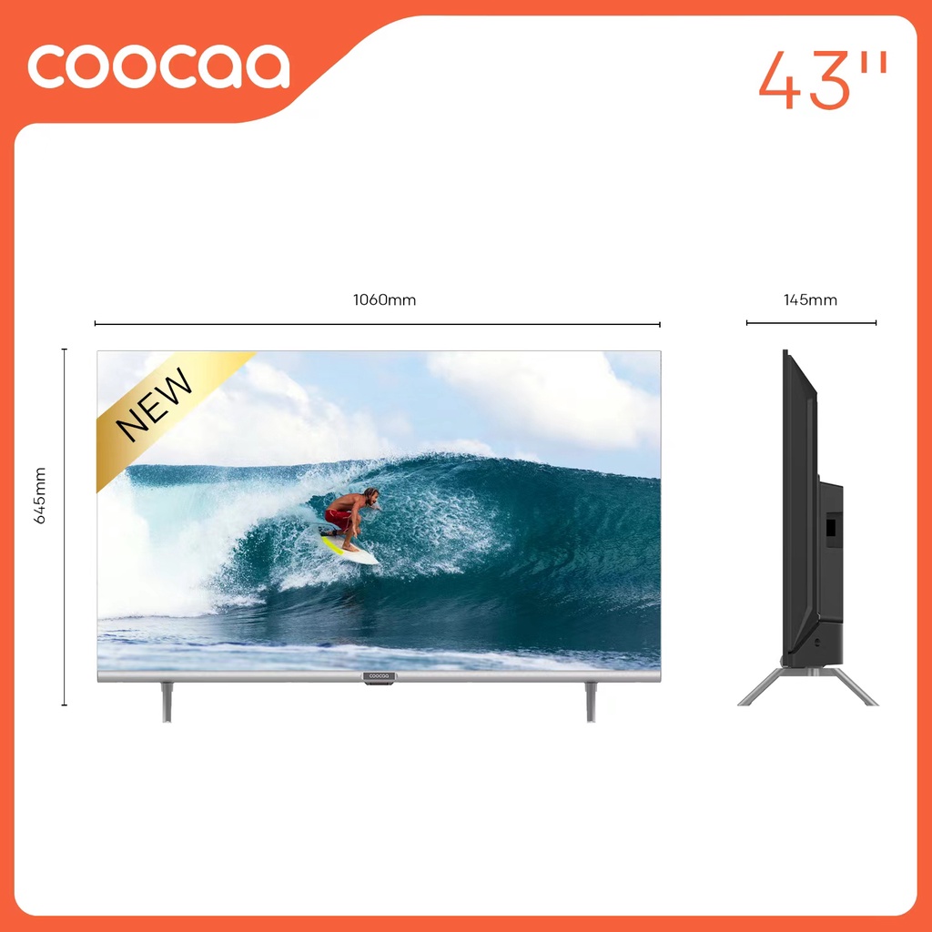 SMART Tivi FHD Coocaa 43 inch 43S3U- tivi giá rẻ Chân viền kim loại - Miễn phí lắp đặt