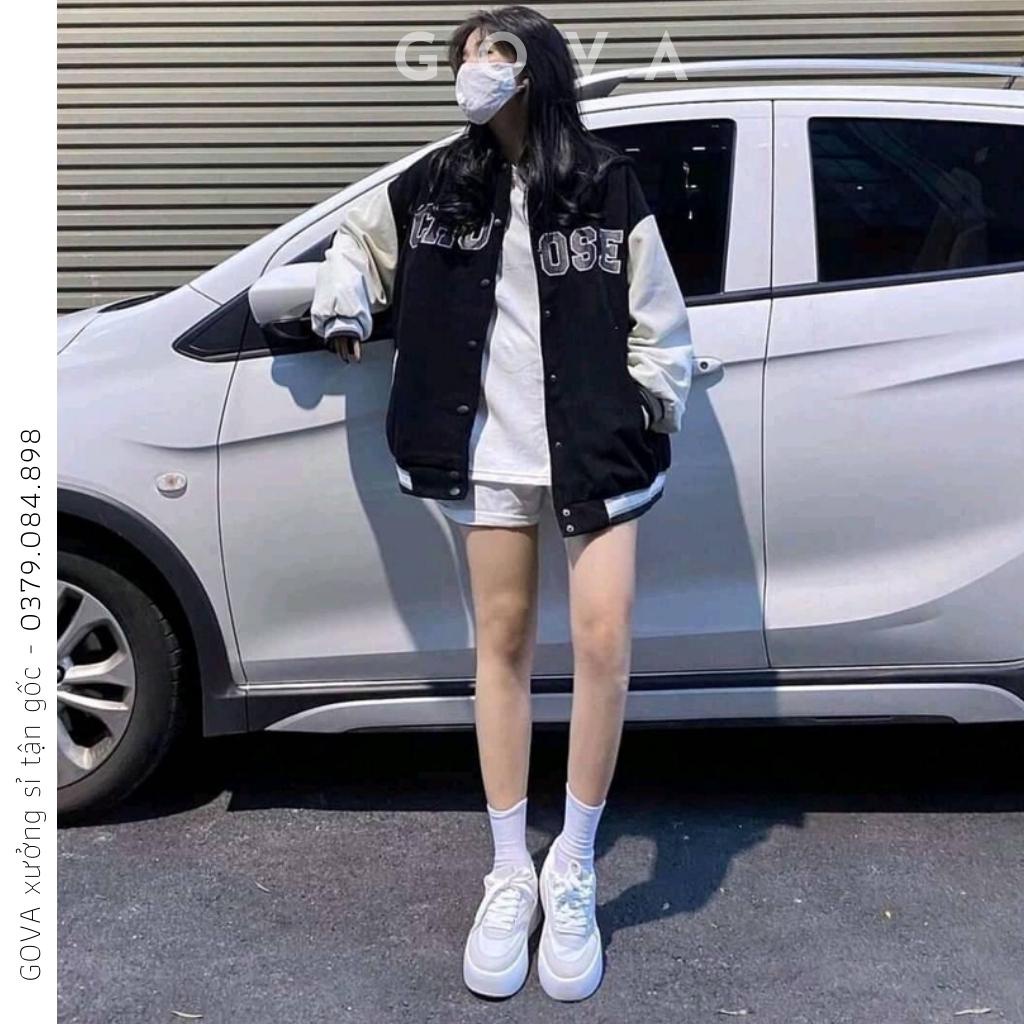Áo Bomber Nhung Gân CHOOSE form rộng ulzzang áo khoác Nhung nam nữ cực đẹp GOVA