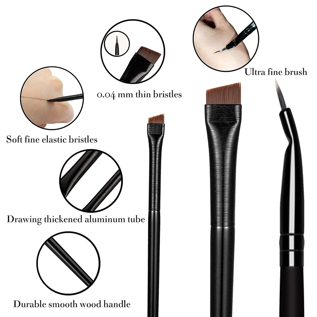 Set 1/2/4 Cọ Trang Điểm Kẻ Mắt/Lông Mày Đầu Cọ Mềm Siêu Mỏng Chuyên Nghiệp