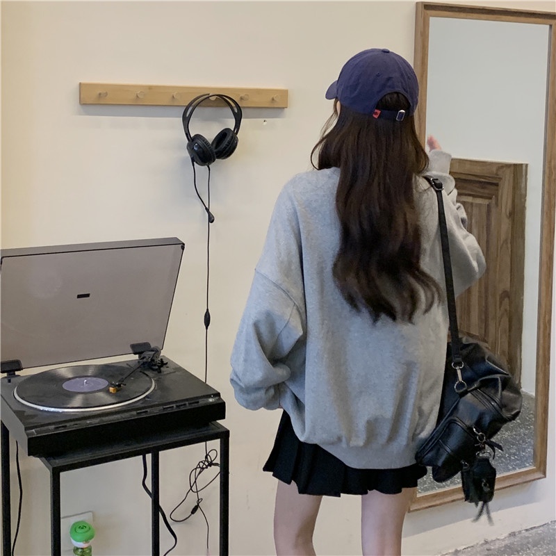 Áo Khoác Sweater Mỏng Tay Dài In Hoạt Hình Kiểu retro Xinh Xắn Cho Nữ