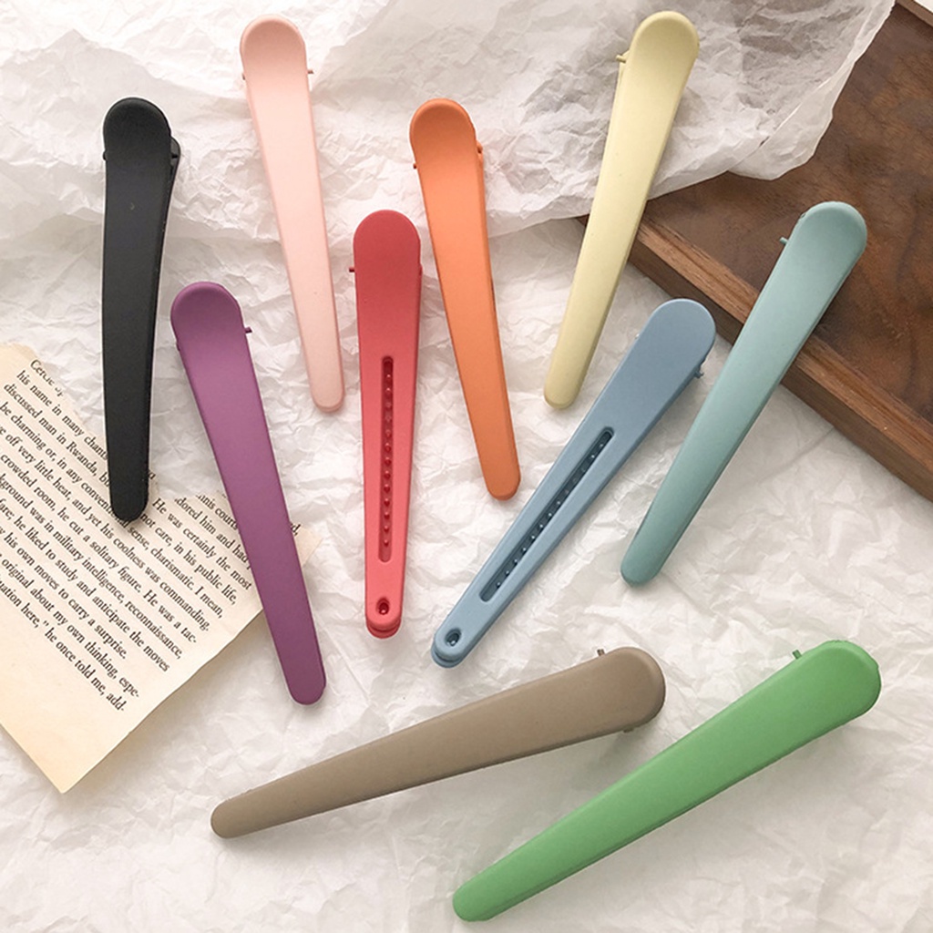 Kẹp Tóc Màu Trơn Chống Trượt Trọng Lượng Nhẹ Dùng Tạo Kiểu Tóc Tiện Dụng