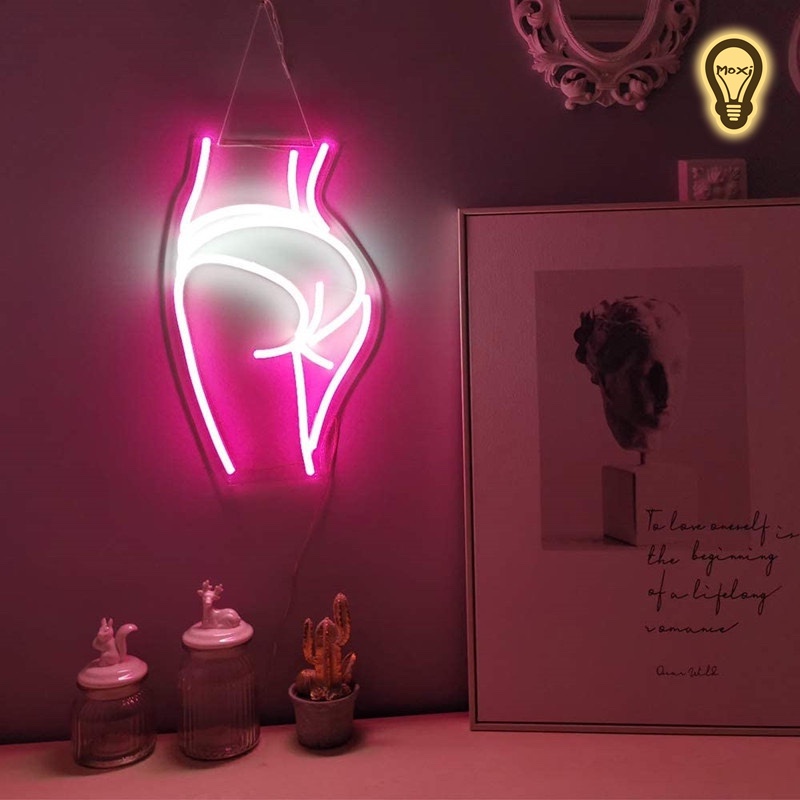 Đèn LED Neon thiết kế nhiều mẫu Cô Gái  trang trí decor phòng làm đèn ngủ quán tiệm PIN + USB MOXI