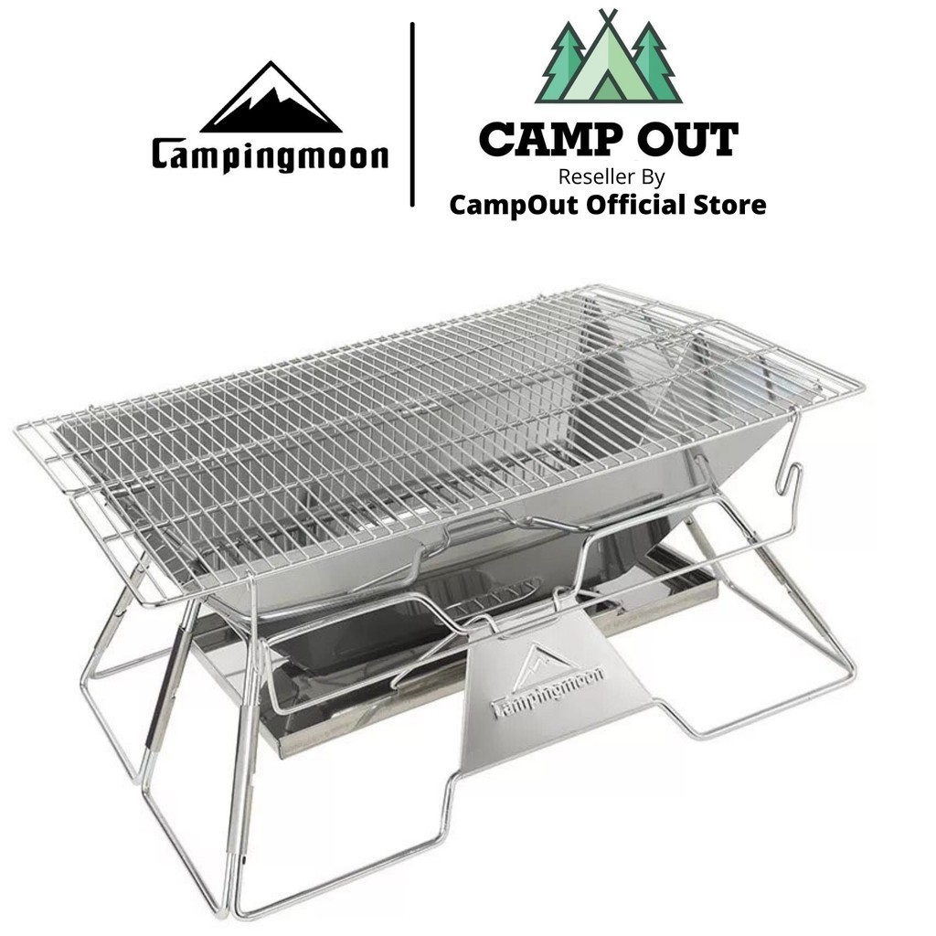 Bếp nướng Campingmoon cắm trại du lịch dã ngoại bếp than nướng inox Campout A014