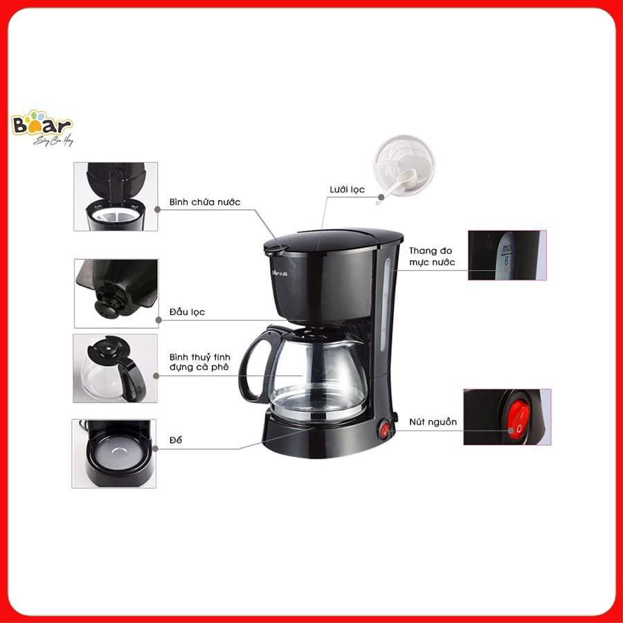 Máy Pha Cà Phê Mini_Máy Ép Cà Phê_Espresso, Máy Pha Trà Đa Năng, Chính Hẵng Bear KFJ-403, Bảo Hành 1 Năm,Dung Tích 600ml