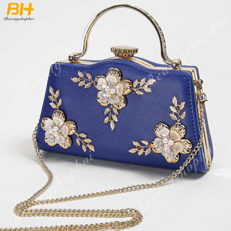 Túi Xách Dự Tiệc Đính Kim Cương Giả Phong Cách Âu Mỹ Sang Trọng Cho Nữ