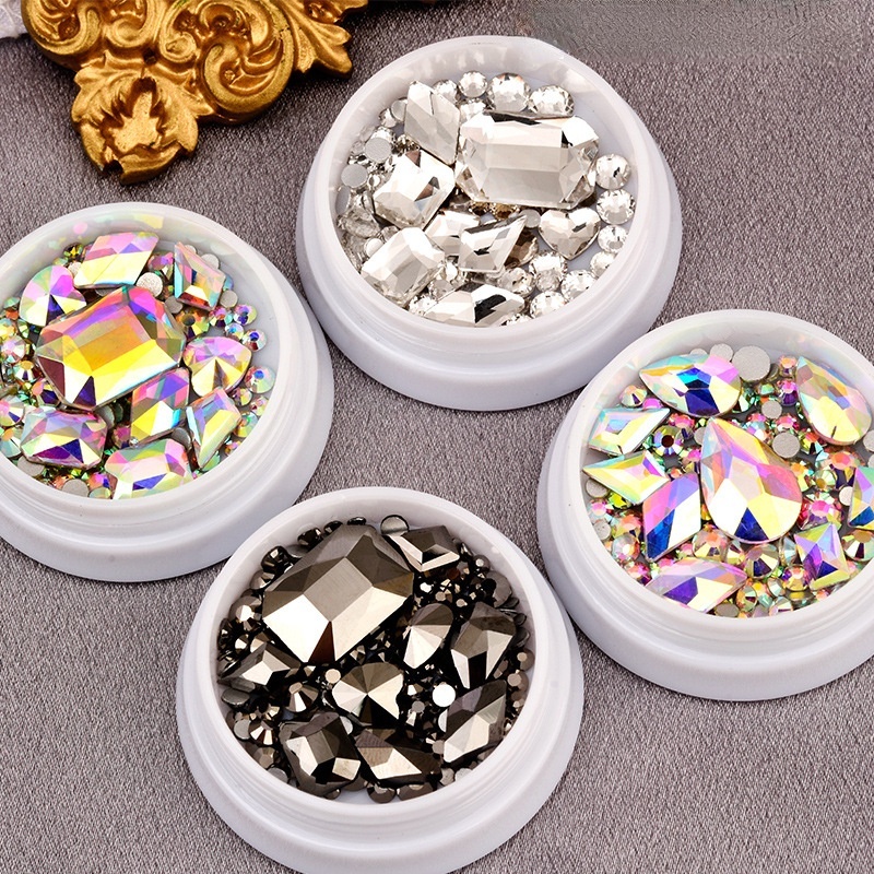 1 Hộp Phụ Kiện Kim Cương Giả 3D Lấp Lánh Trang Trí Móng Tay/Móng Tay Nghệ Thuật/Móng Tay Nghệ Thuật/Trang Trí Móng Tay Nghệ Thuật