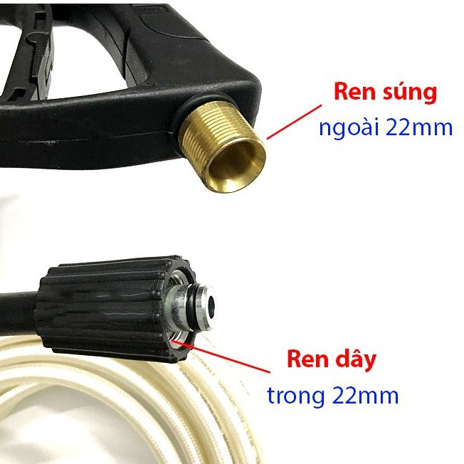 Súng rửa xe, Súng rửa xe áp lực cao ren ngoài 22 và 14mm