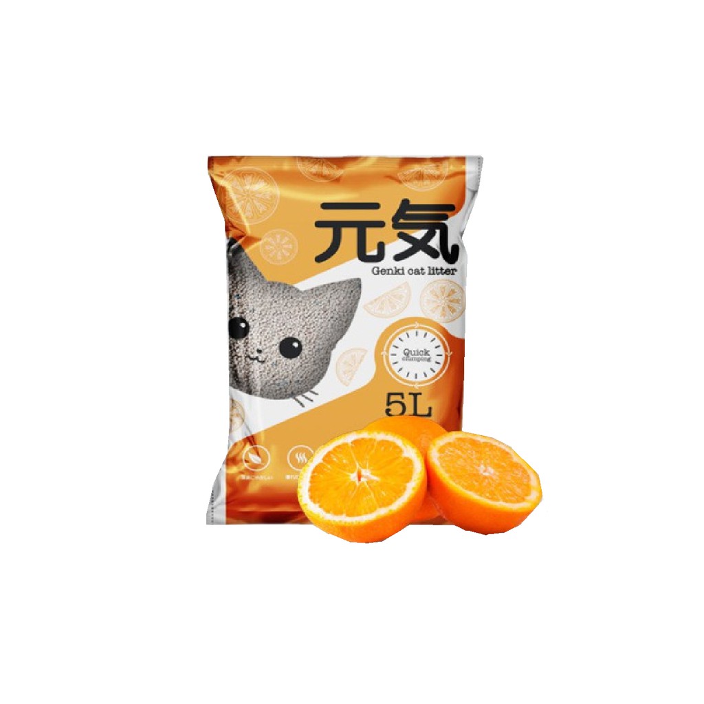 Cát Cho Mèo Genki Nhật Vón Siêu Nhanh - Thấm Hút Cực Nhanh - Giữ Hương Lâu Bịch 3.8kg