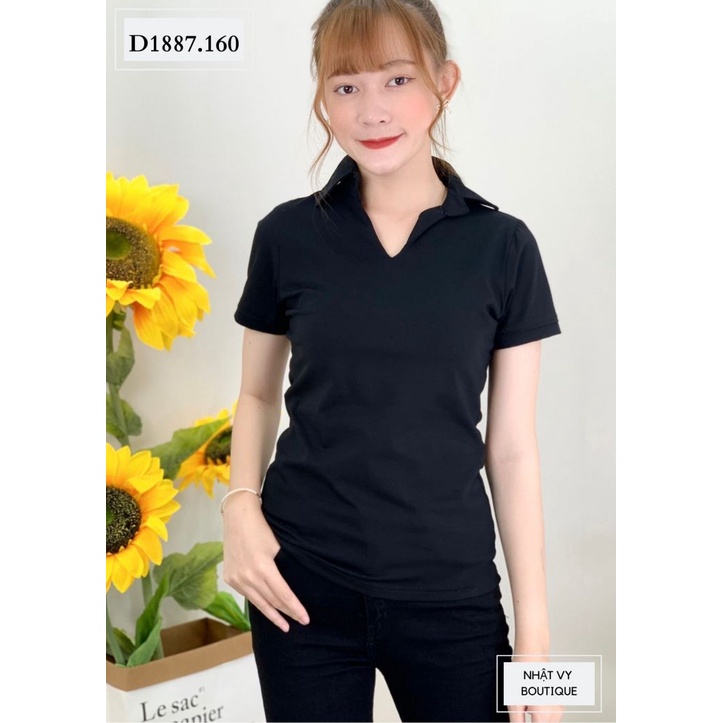 Áo Nữ NHẬT VY Cổ Polo Chất Thun Co Giãn Màu Đen, Xanh, Vàng, Đỏ, Trắng - D1887