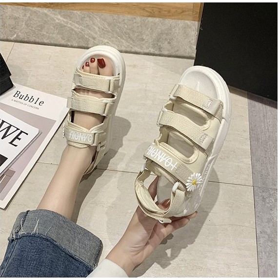 Dép Sandal Nữ   FREESHIP  dép quai dán hoa cúc Unisex nữ Cao Cấp BH61