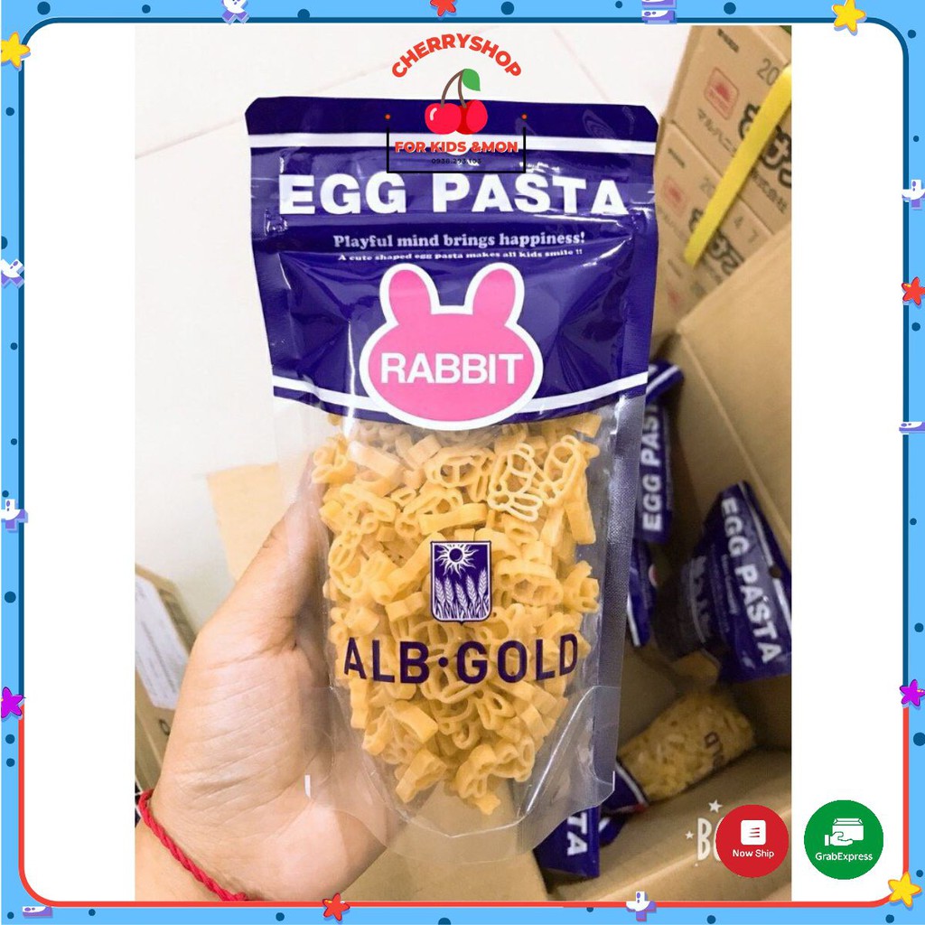 NUI TRỨNG EGG PASTA HÌNH THÚ VÀ CHỮ ABC 90GRAM