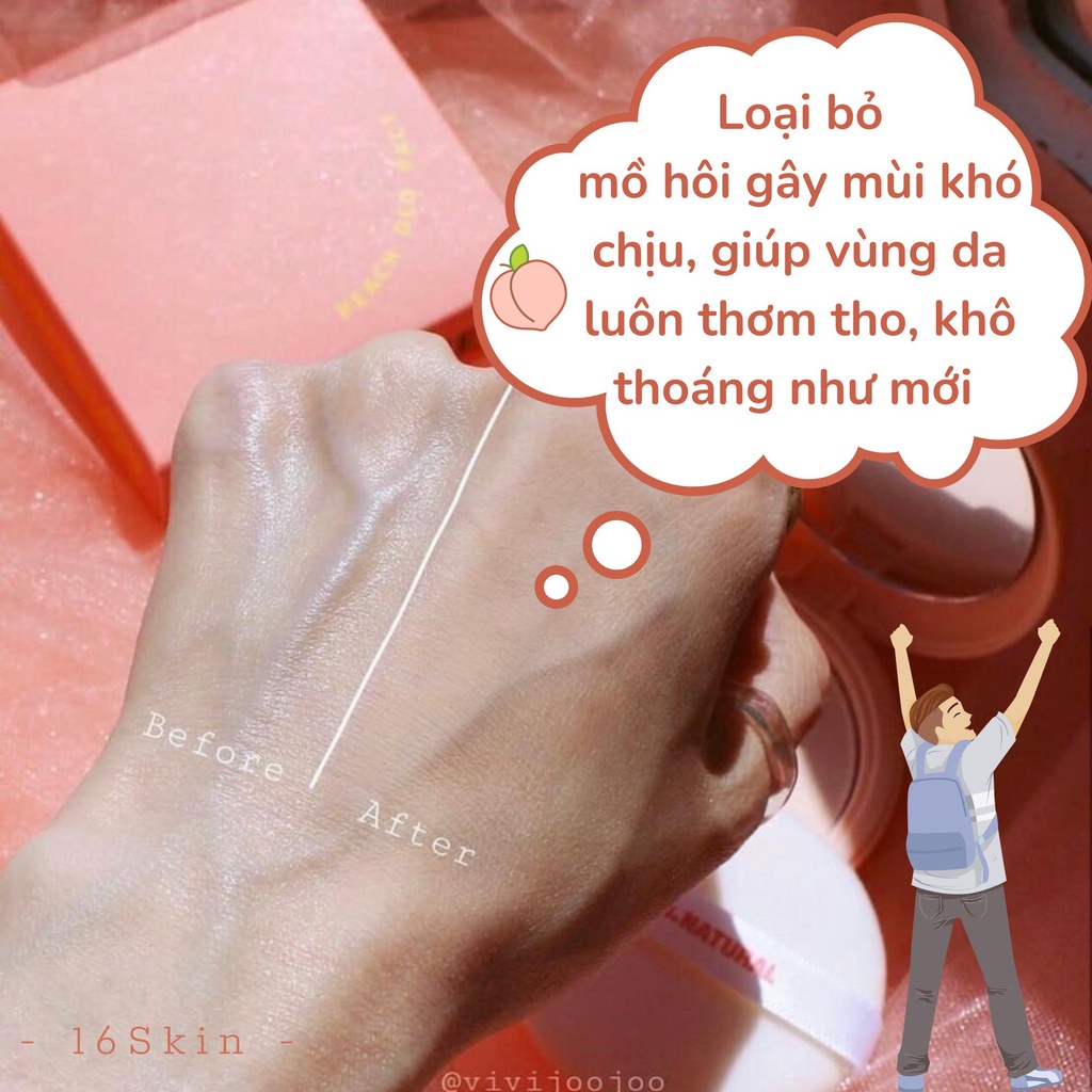 Phấn phủ nách hương đào So natual peach deo pact khử mùi body thấm hút mồ hôi 10g chính hãng Hàn Quốc