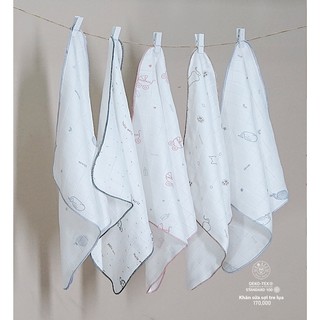 Set 5 khăn sữa sợi tre lụa hrnee