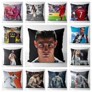 Vỏ gối vuông 45x45cm hình cầu thủ bóng đá Cristiano Ronaldo