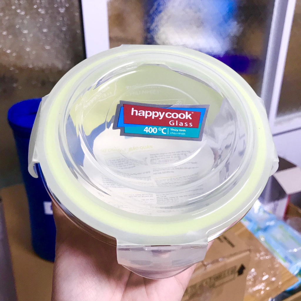 Bộ 3 thố thủy tinh 400ml hàng Happy Cook có túi giữ nhiệt đựng kèm như hình