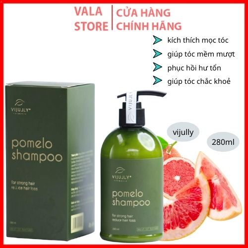 Dầu Gội Vijully pomelo shampoo for strong hair reduce hair loss phục hồi hư tổn tóc mềm mượt 280ml