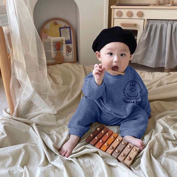 Bộ quần áo thu đông cho bé trai, bé gái Set quần áo dài len tăm họa tiết hoạt hình dễ thương cho bé từ 8 đến 20 kg