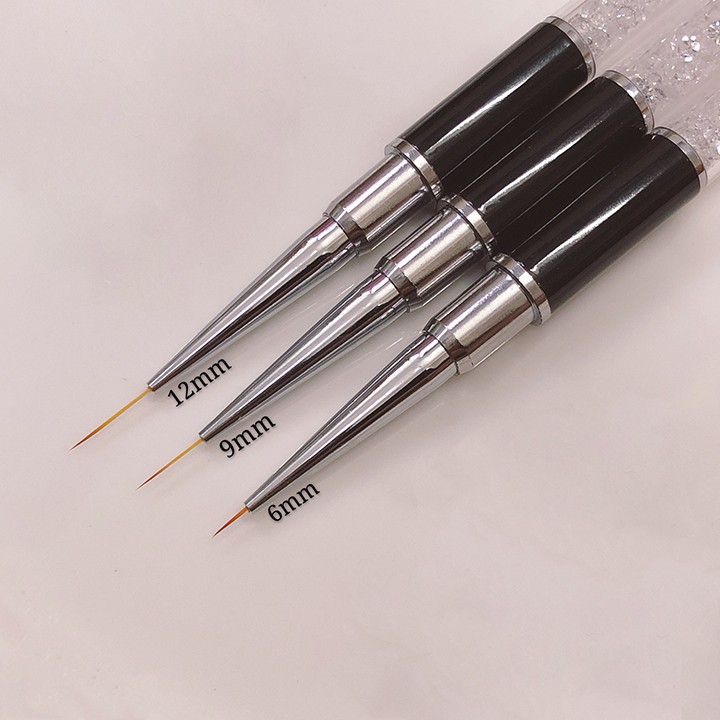 Cọ nét cán đá cao cấp 3 sizes (6mm; 9mm; 12mm) - Cọ vẽ nail chuyên dụng (lẻ chiếc)