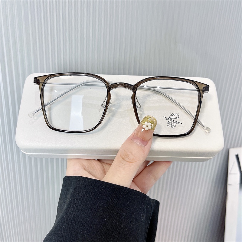 Mắt Kính Gọng Vuông Siêu Nhẹ Chống Ánh Sáng Xanh TR90 Thời Trang Hàn Quốc