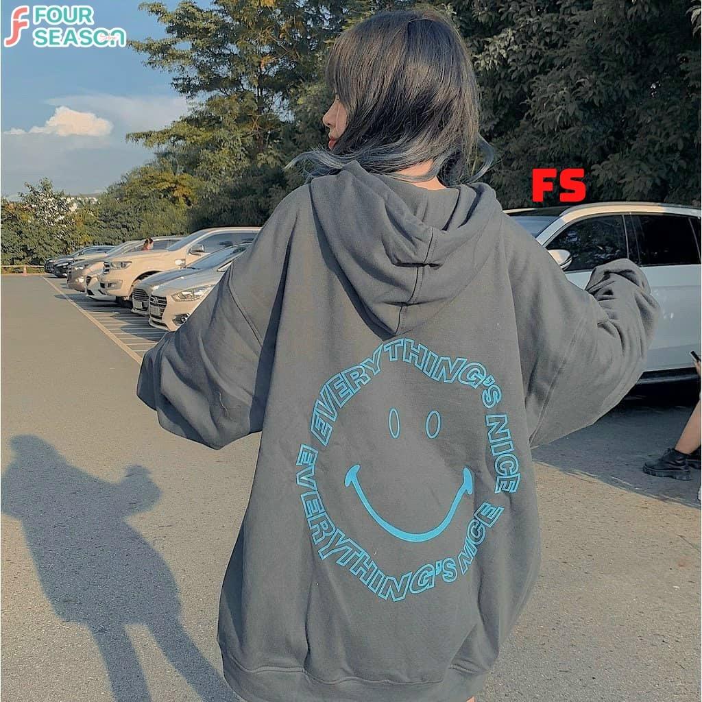 Áo khoác nỉ dây kéo nam nữ Smile KN02 4S jacket unisex form rộng hottrend chất nỉ bông mềm mịn giá rẻ