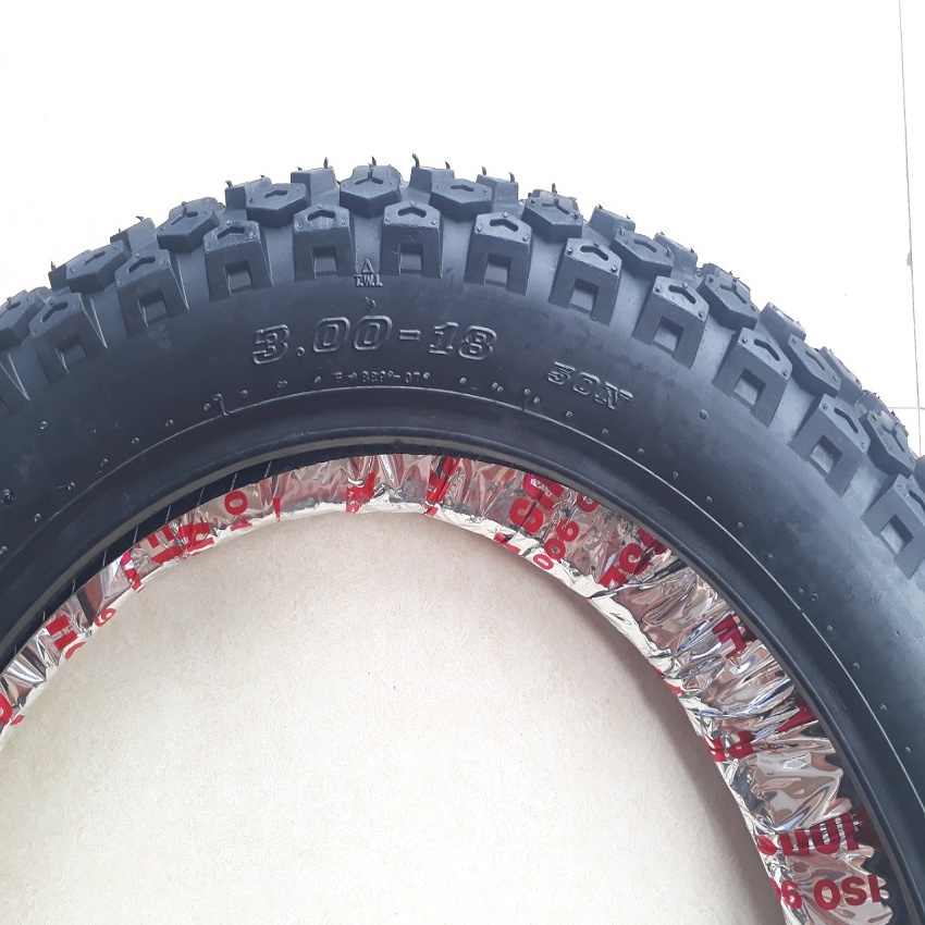 Vỏ lốp xe máy gai chân chó gai địa hình 300-18 lắp cho xe win minks xe địa hình xe độ classic cafe racer tracker cácloại