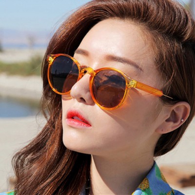 Korean Designer Fashion Women Retro Round Metal Frame Sunglasses