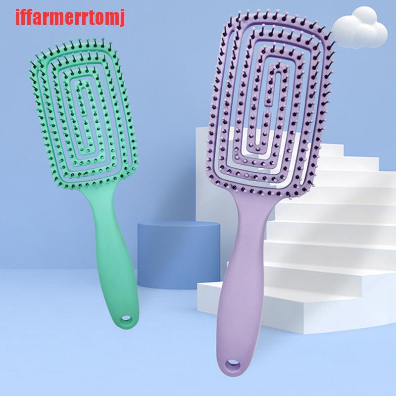 {iffarmerrtomj}Women Hair Massage Comb Bristle nylon Hairbrush Wet Curly Detangle Hair Brush LAD